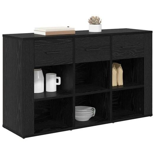 Sideboard Black Oak 100 x 30 x 59.5 cm Engineered Wood