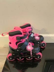 Kids rollerblades & helmet, 3+ years adjustable size