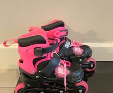 Kids rollerblades & helmet, 3+ years adjustable size
