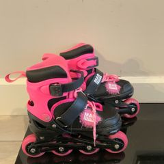 Kids rollerblades & helmet, 3+ years adjustable size