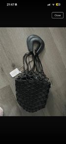 black bucket bag