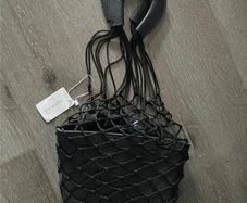 black bucket bag