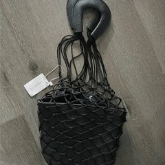 black bucket bag
