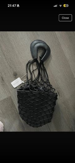 black bucket bag