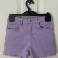 Girls Purple Denim Shorts Age 9-10