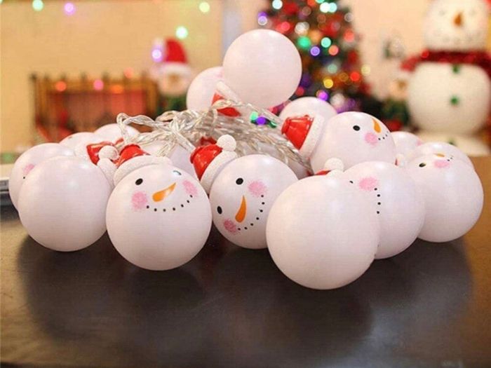 Christmas Light,Led Christmas Snowman String Starry Light for Gardens,Home,Wedding,Christmas Party,Battery-Powered,Christmas Decoration,Warm White (FREE POSTAGE)