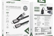 Acefast C13-05 USB-A/USB-C To USB-C 60W Short Zinc Alloy Charging Cable Black
