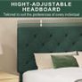 Single Bed Frame with Headboard, 90 X 190, Green Upholstered Bed Frame, Adjustable, Heavy Duty, Easy Assembly, No Box Spring Needed Image 4