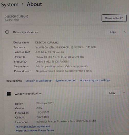 Dell OptiPlex 3050 i5 SFF PC+19.5 Monitor Full Bundle Windows 11