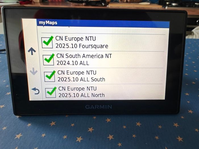 Garmin sat nav with Latest Europe + South America 2026 map