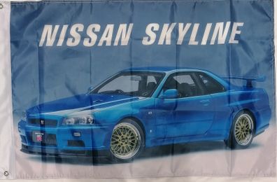 Nissan Skyline flag blue 3ft x 2ft.