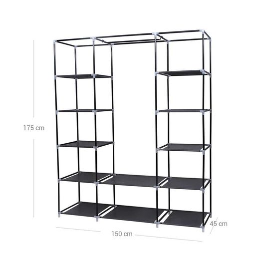 Fabric cabinet with clothes rail wardrobe,