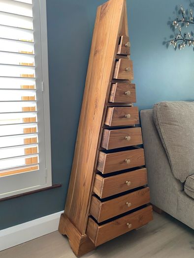 Unique Solid Hardwood Pyramid Chest of Drawers