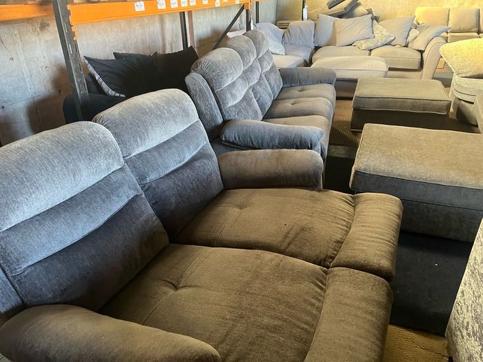 Grey 3+2 recliner sofa set