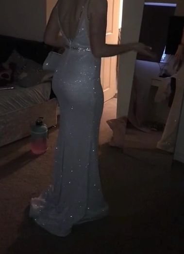 simply devine silver/white debs dress
