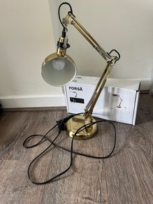 FORSA IKEA desk Work lamp, gold, nickel-plated