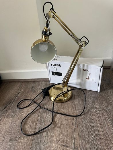 FORSA IKEA desk Work lamp, gold, nickel-plated
