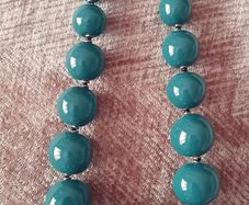 Large Beaded necklace teal