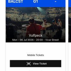 2x Vulfpeck GA Vicar St 6 July