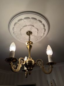 Vintage Solid Brass 3-Arm Chandelier