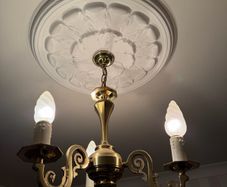 Vintage Solid Brass 3-Arm Chandelier