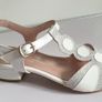 Ana Roman Ladies Pearly White & Grey / Silver Sandals Mother Of The Bride New With Box Size UK2 CAN POST Image 10