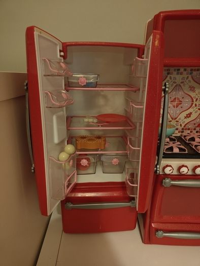 Our Generation Kitchen and fridge - Red