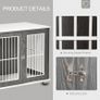 Dog Crate Wooden Pet Kennel Cage End Table w/ Lockable Door for Small Medium Dog 85 x 55 x 75 cm Image 6