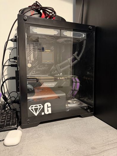 Custom Gaming PC for sale with 27" monitor