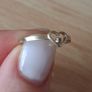 Yellow 9ct gold love heart ring with diamond size I Image 5