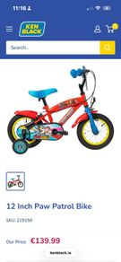 paw patrol kids bike