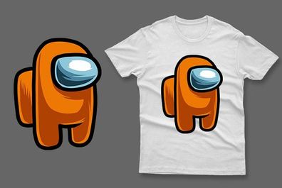 Orange imposter among us t-shirt impostor t-shirt