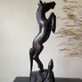 Vintage Ebony Wood Horse Image 3