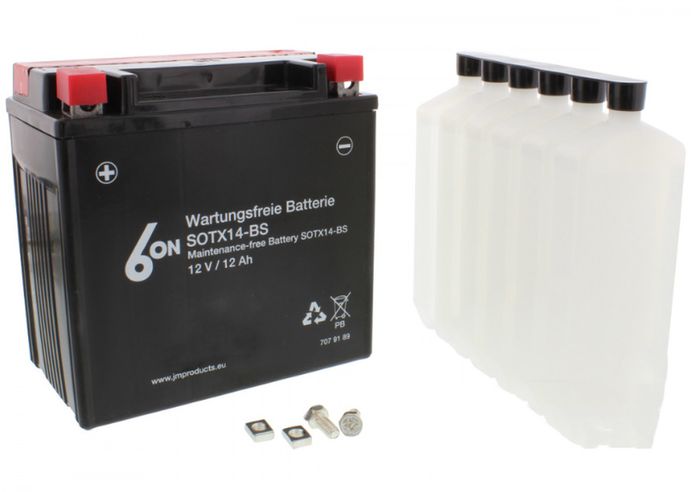 Battery Motorcycle Ytx14-bs 6-on Including Acid Pack