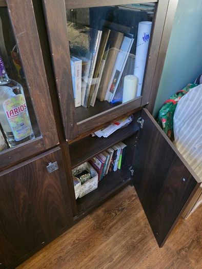 Dark wood glass cabinet