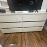 IKEA MALM Chest of 6 drawers, white with glass top Image 2