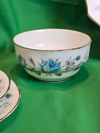 Vintage Arklow Bone China Blue Roses Tea Set | Fine Irish Porcelain with Gold Trim