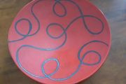 Red &amp; Black Swirl Plate