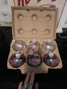 new silver/ pink baubles