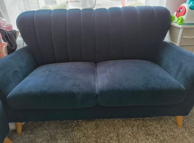 Waldorf Navy Velvet 2 & 3 Seater Sofas