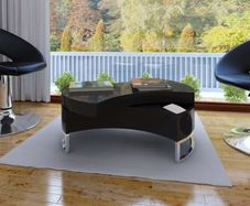 Coffee Table Shape-Adjustable High Gloss Black