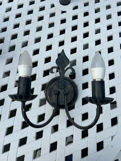 Black ironwork light fittings