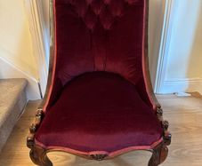 Antique Victorian Rosewood Slipper Chair