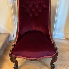 Antique Victorian Rosewood Slipper Chair