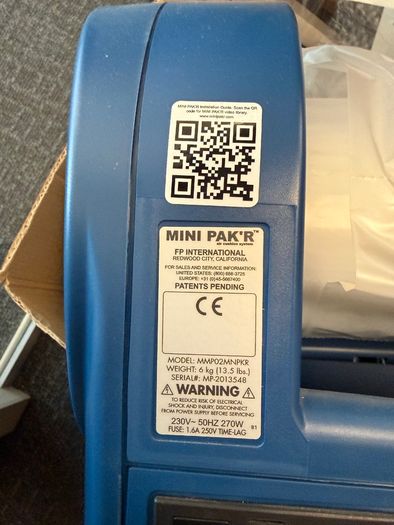 Mini Pak'r Air Pillow Machine Packer Mmp02mnpkr