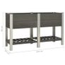 Garden Raised Bed with Shelf 150x50x90 cm WPC Grey Image 6