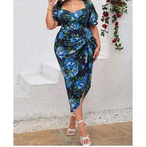 BNWT Amazing Floral Dress size 20 + matching accessories available: hair piece, gloves, jewellery, etc
