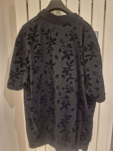 Black Floral Zip Polo shirt