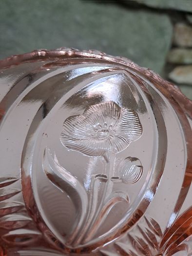 Vintage pink glass bowl