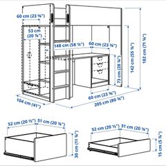 IKEA Loft Bed with mattress: Great Condition